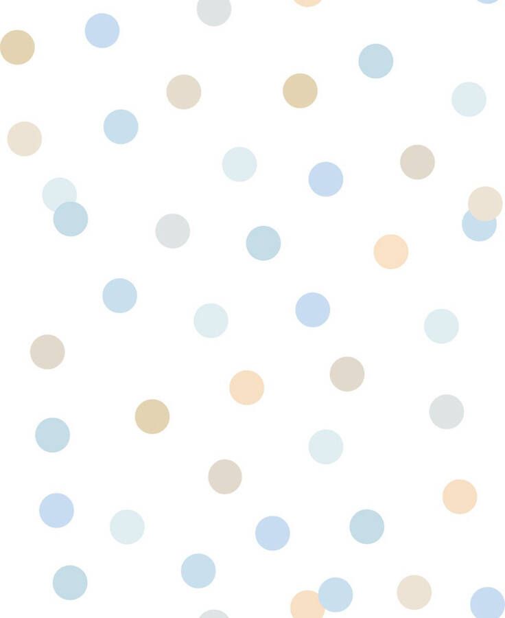 Dutch Wallcoverings My Kingdom- Dots Large beige blauw vliesbehang 10m x 53cm M519-01