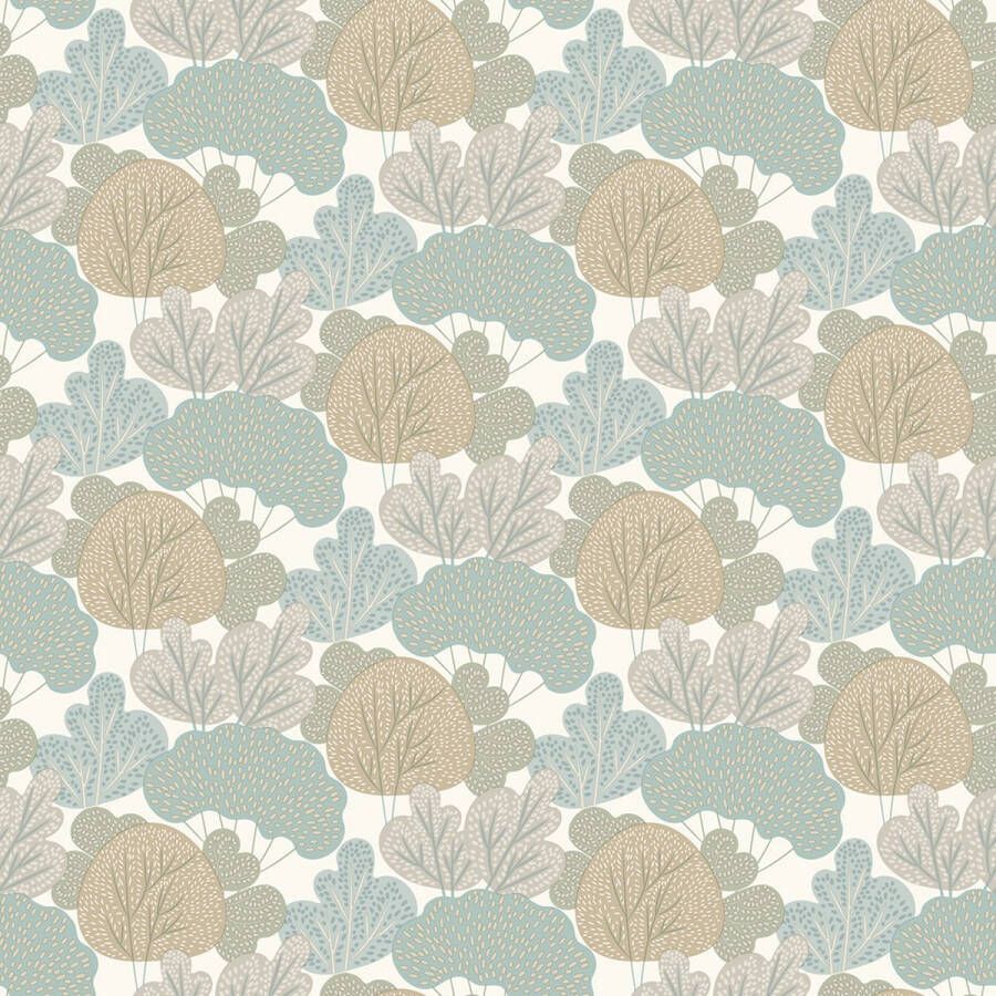 Dutch Wallcoverings My Kingdom- Leaves beige groen vliesbehang 10m x 53cm A968-04