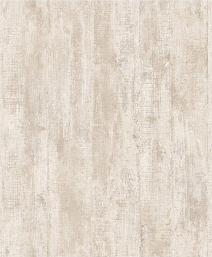 Dutch Wallcoverings Reflets hout beige steigerhout (vliesbehang beige)