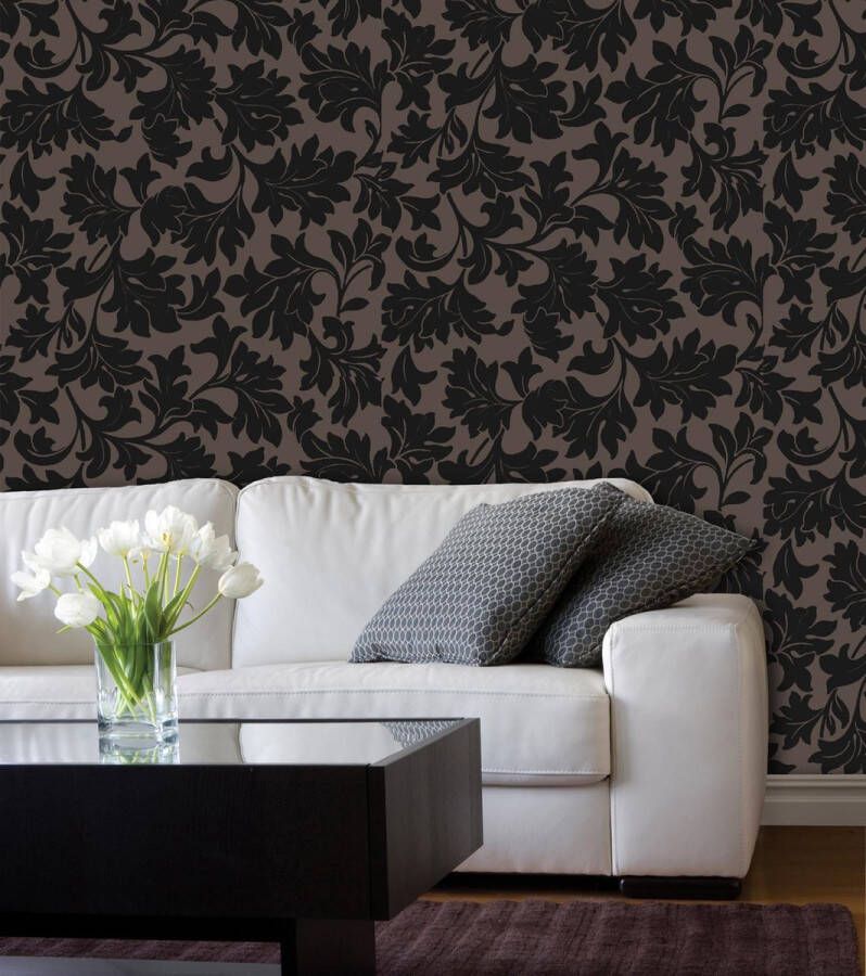 Dutch Wallcoverings Vliesbehang bladeren bruin