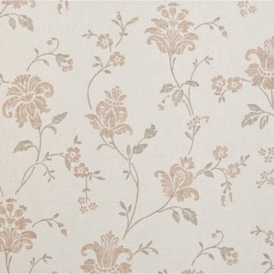 Dutch Wallcoverings vliesbehang bloem lichtrood beige