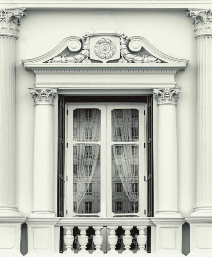 Dutch Wallcoverings vliesbehang gebouw raam grijs