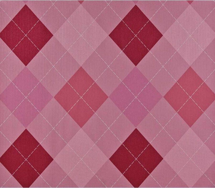 Dutch Wallcoverings Vliesbehang Ruit Roze