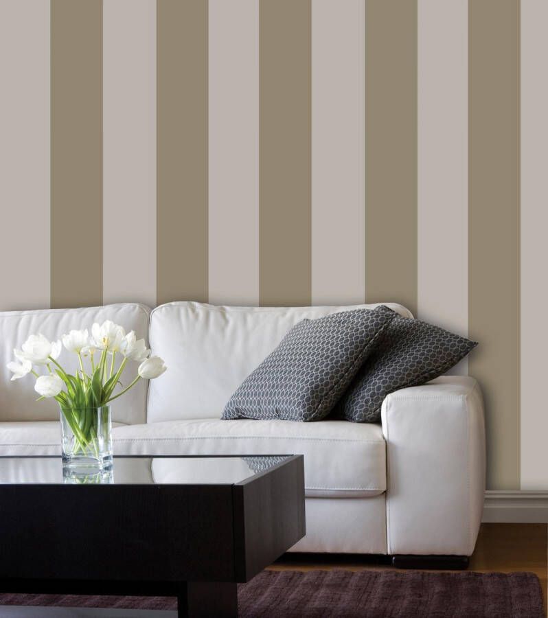 Dutch Wallcoverings Vliesbehang streep beige