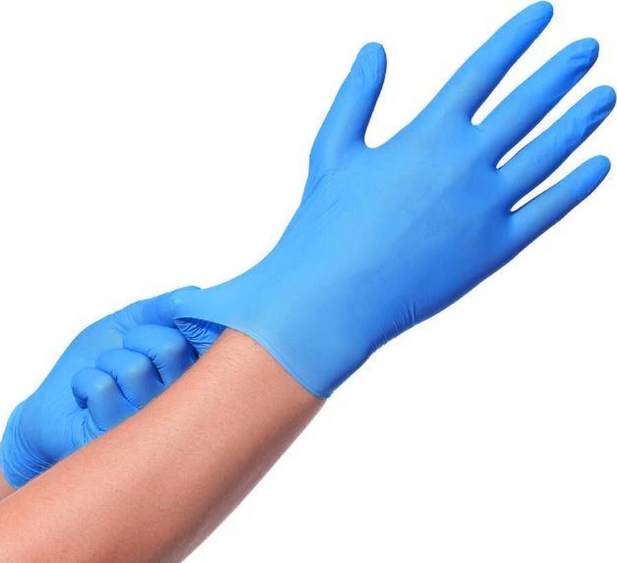 Dutchblue.com Nitrile handschoenen wegwerphandschoenen ongepoederd latexvrij maat M L XL blauw 100 stuks