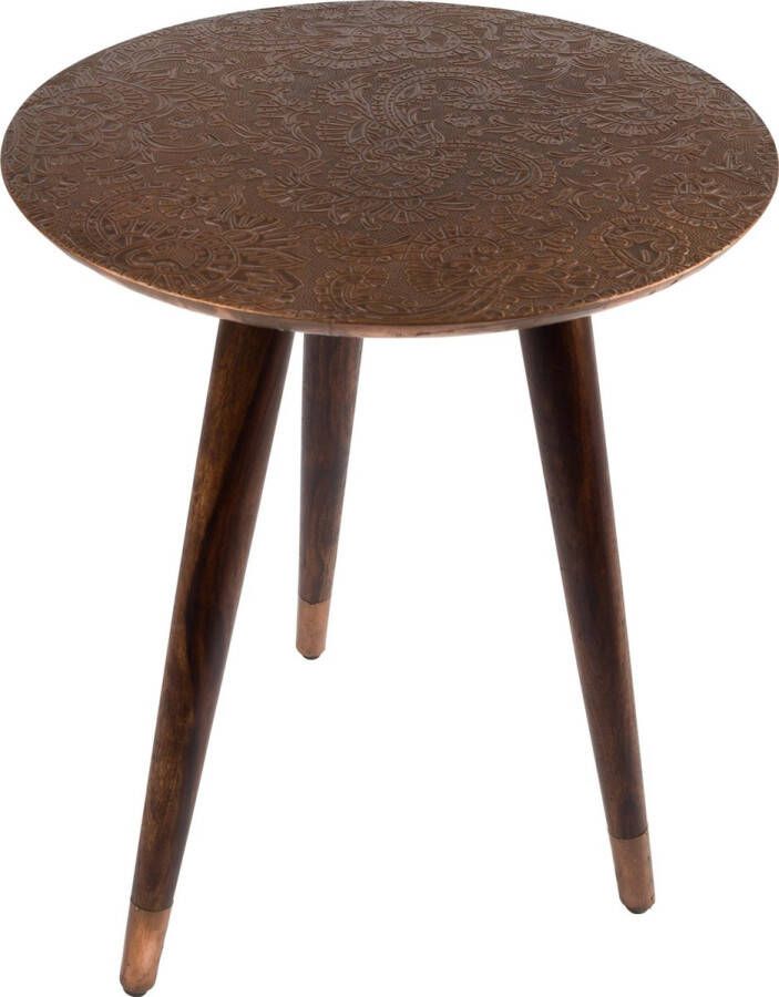 Dutchbone bijzettafel Side Table Bast Copper koper