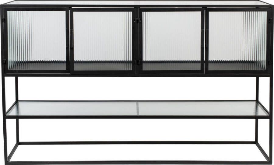 Dutchbone Dressoir Boli Glas en metaal 150cm Zwart
