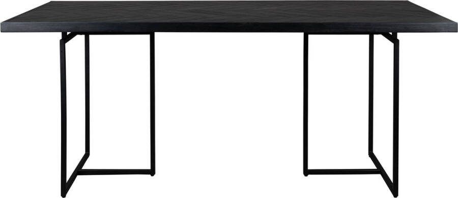 Dutchbone " Class Eettafel Visgraat 180 x 90 cm Zwart "
