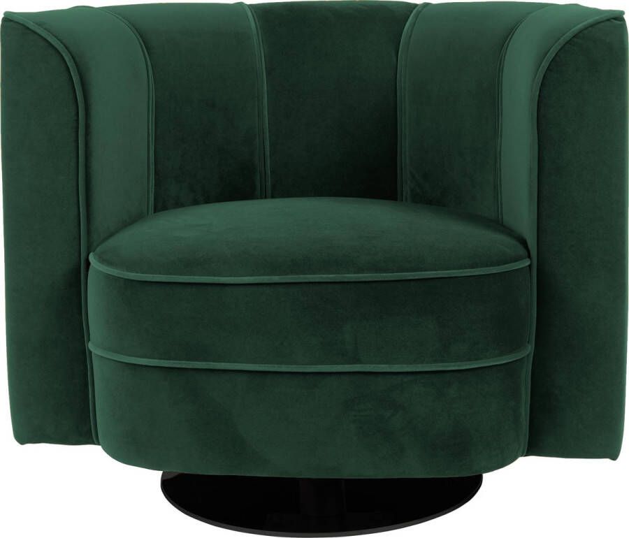 Dutchbone Draaibare Fauteuil Flower Groen Velvet