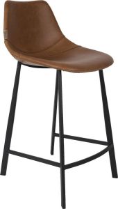 Dutchbone Barkruk 'Franky' PU (zithoogte 65cm) kleur Bruin