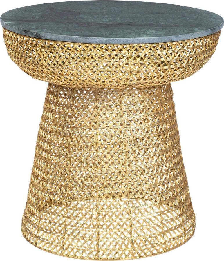 Dutchbone Bijzettafel Gauri Marmer 47cm Groen Rond