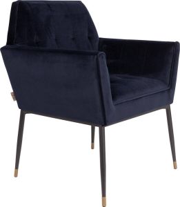 Dutchbone Eetkamerstoel Kate Blauw Velvet