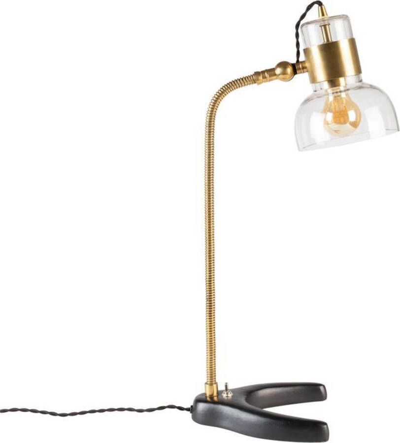 Dutchbone Tafellamp Neville Brass en glas Goud