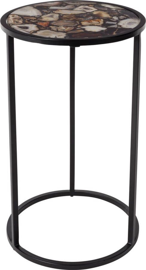 Dutchbone Bijzettafel Agate 30.5cm Zwart Rond