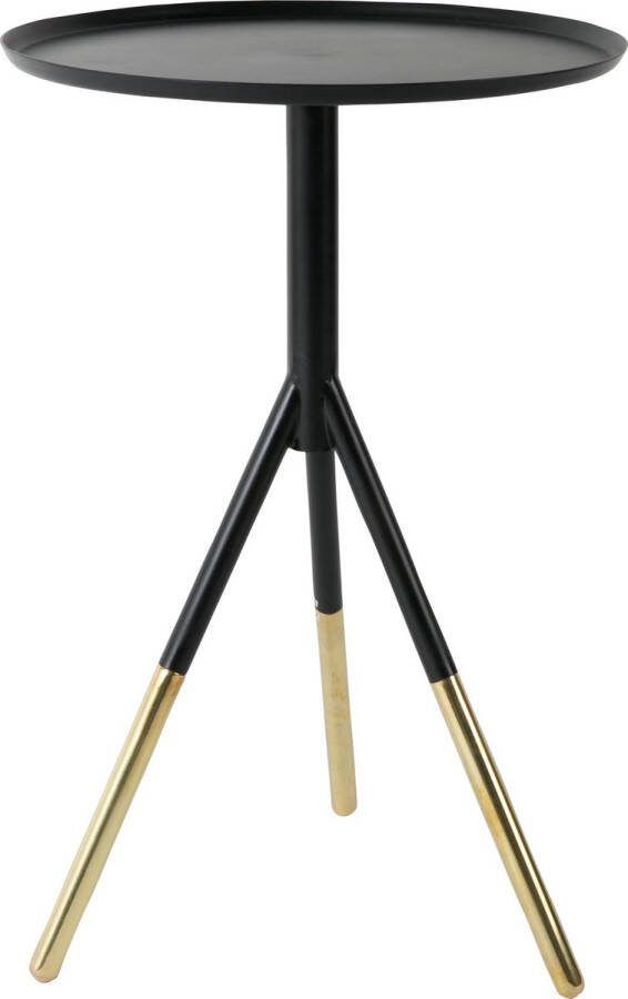 Dutchbone Bijzettafel Elia Zwart Brass 37cm Rond