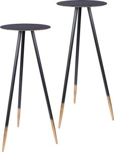 Dutchbone Stalwart High Plantenstandaard Set van 2 Zwart