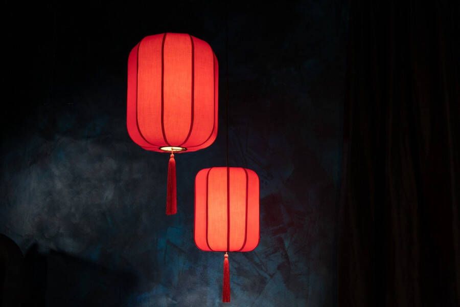 Dutchbone Hanglamp 'Suoni' 40cm kleur Rood