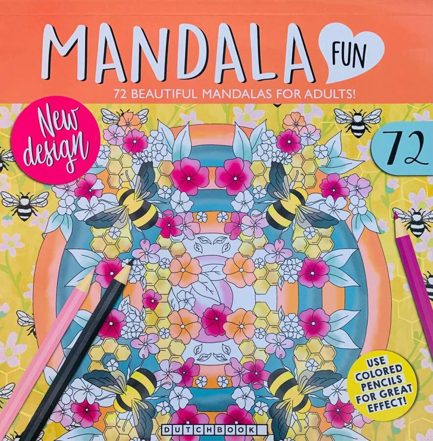 Dutchbook Mandala ''Bij'' Kleurboek voor volwassen Mandalas 72 kleurplaten Kleurboek voor volwassenen Kleurboeken