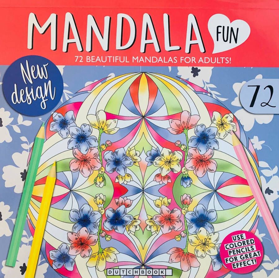 Dutchbook Mandala ''Bloem'' Kleurboek voor volwassen Mandalas 72 kleurplaten Kleurboek voor volwassenen Kleurboeken