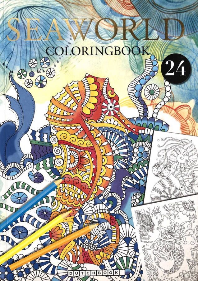Dutchbook SeaWorld Kleurboek voor Volwassenen 24 Nieuwe Kleurplaat Designs Kleurboek voor volwassen Kleurpotloden Stiften voor volwassen Zeewereld kleurboek Colouringbook