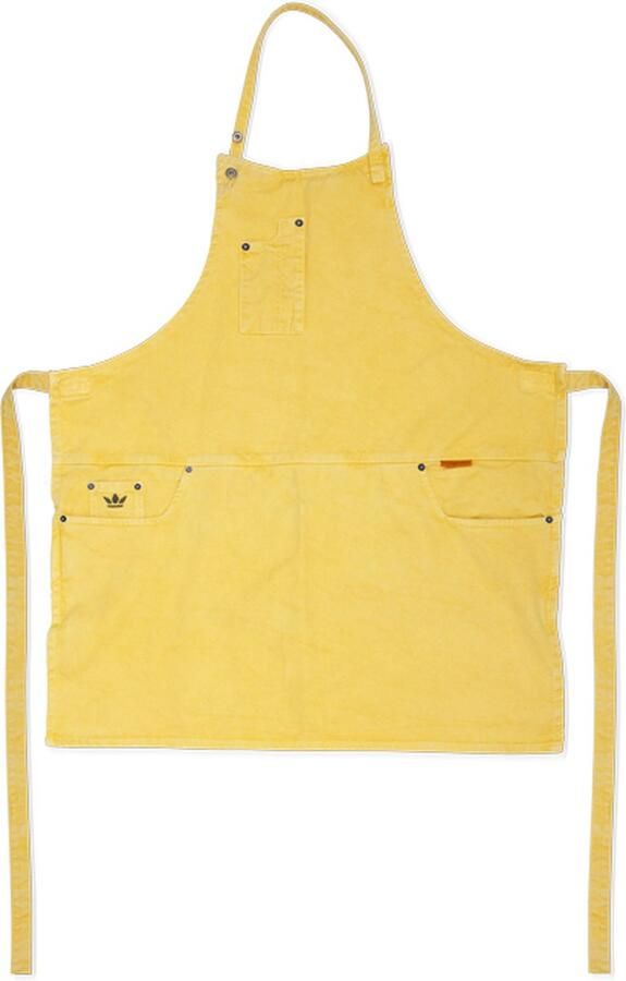 Dutchdeluxes Indigo jeans Barbecue- of keukenschort 5 zakken Geel