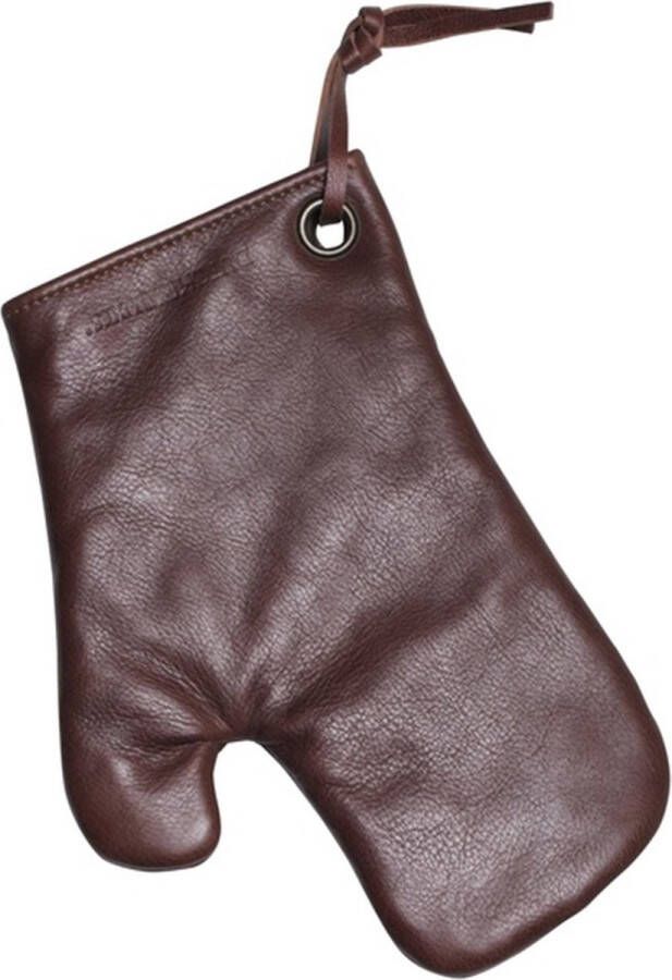 Dutchdeluxes Ovenwant (Volnerf) Leder Classic Bruin Geschikt voor Barbecue Incl. Geschenkdoos