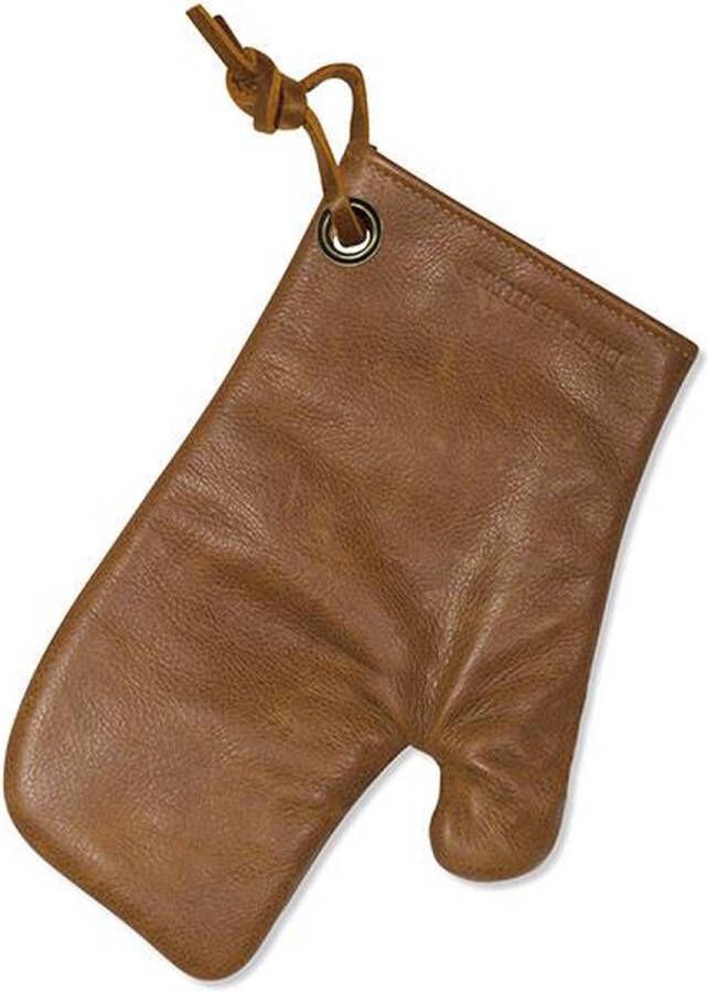 Dutchdeluxes Ovenwant (Volnerf) Leder Vintage Camel Geschikt voor Barbecue Incl. Geschenkdoos