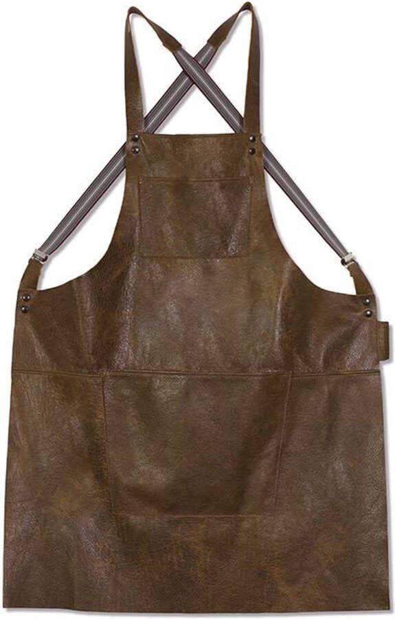 Dutchdeluxes Schort Handgemaakt Met Bretels Uniek Horeca Vintage Brown