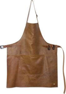 Dutchdeluxes (Volnerf) Lederen BBQ Schort Vintage Cognac