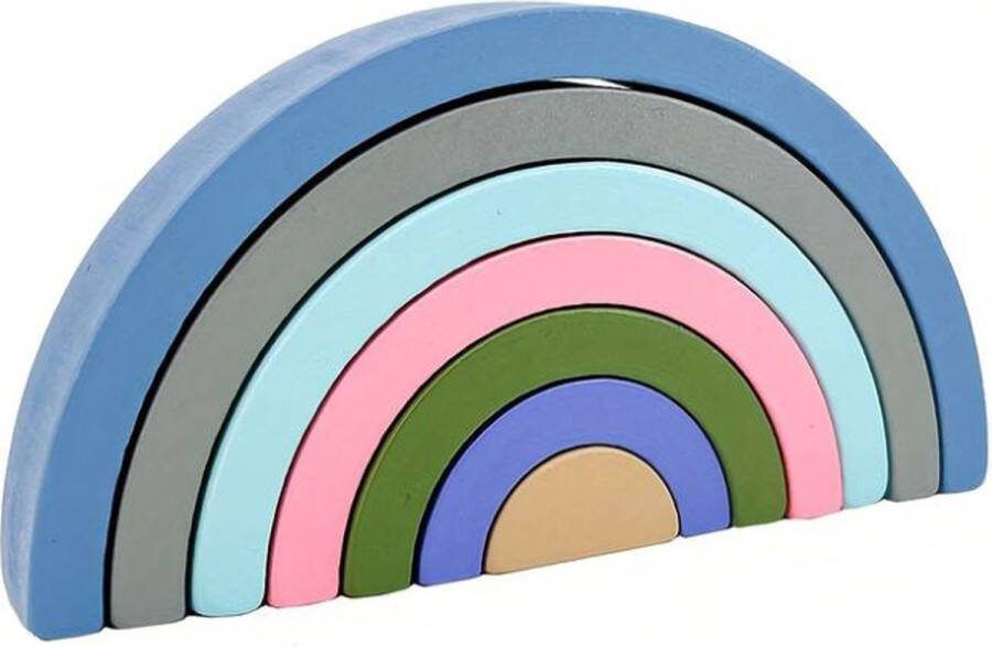Dutchers . Bouwblokken Blauw Hout Multicolor Bouwstenen Gekleurde Bouwblokken Milieu Vriendelijk Cognitieve Houten Speelgoed Voor Kinderen 4 t m 6 Jaar