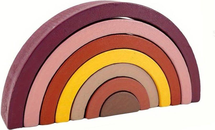 Dutchers . Bouwblokken Bruin Hout Multicolor Bouwstenen Gekleurde Bouwblokken Milieu Vriendelijk Cognitieve Houten Speelgoed Voor Kinderen 4 t m 6 Jaar