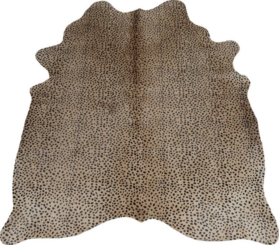 Dutchskins Koeienhuid vloerkleed Cheetah beige dikke kwaliteit koeienkleed Ecologisch gelooide koeienvellen Uniek gefotografeerde koeienhuiden