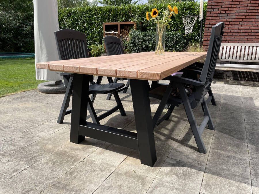 DuuMaa Tuintafel Douglas 240 cm x 90 cm I Stalen A Poten + Montage I Buitentafel onbehandeld 6-8 personen