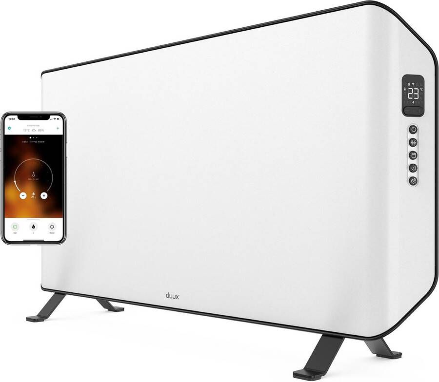 Duux Edge 2000W Smart Convectorkachel Elektrische Kachel Elektrische Verwarming Badkamer Woonruimte Kantoor – Wit