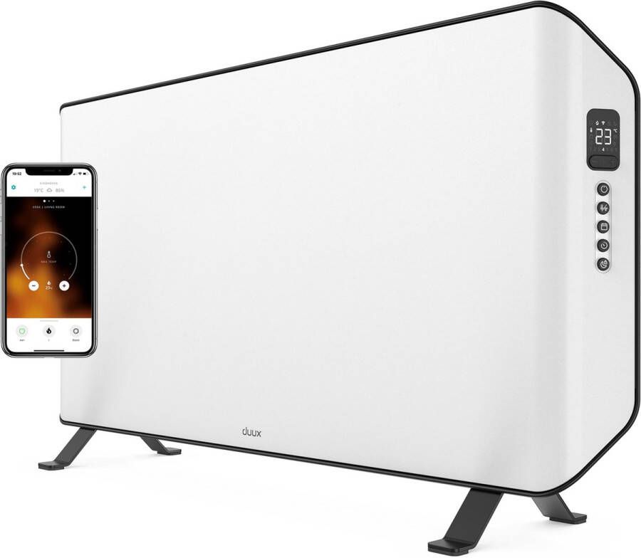 Duux Edge 1500W Smart Convectorkachel Elektrische Kachel Elektrische Verwarming Badkamer Woonkamer Kantoor Grijs
