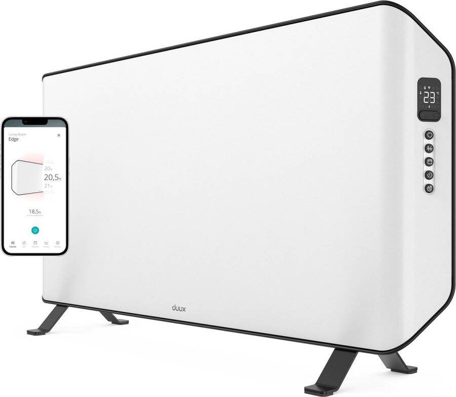 Duux Edge 1500W Smart Convectorkachel Elektrische Kachel Elektrische Verwarming Badkamer Woonkamer Kantoor Wit