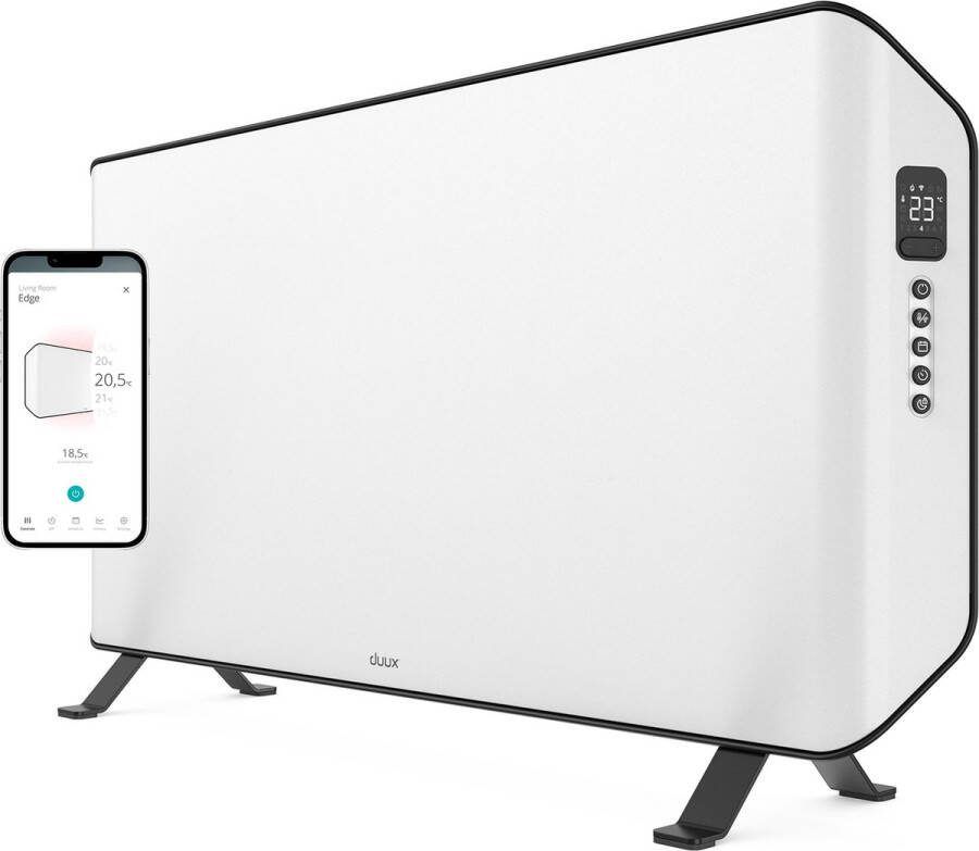 Duux Edge 2000W Smart Convectorkachel Elektrische Kachel Elektrische Verwarming Badkamer Woonkamer Kantoor – Wit