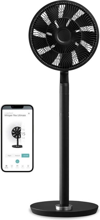 Duux Whisper Flex Ultimate Smart Statiefventilator & Tafelventilator 30 Snelheden Zwart