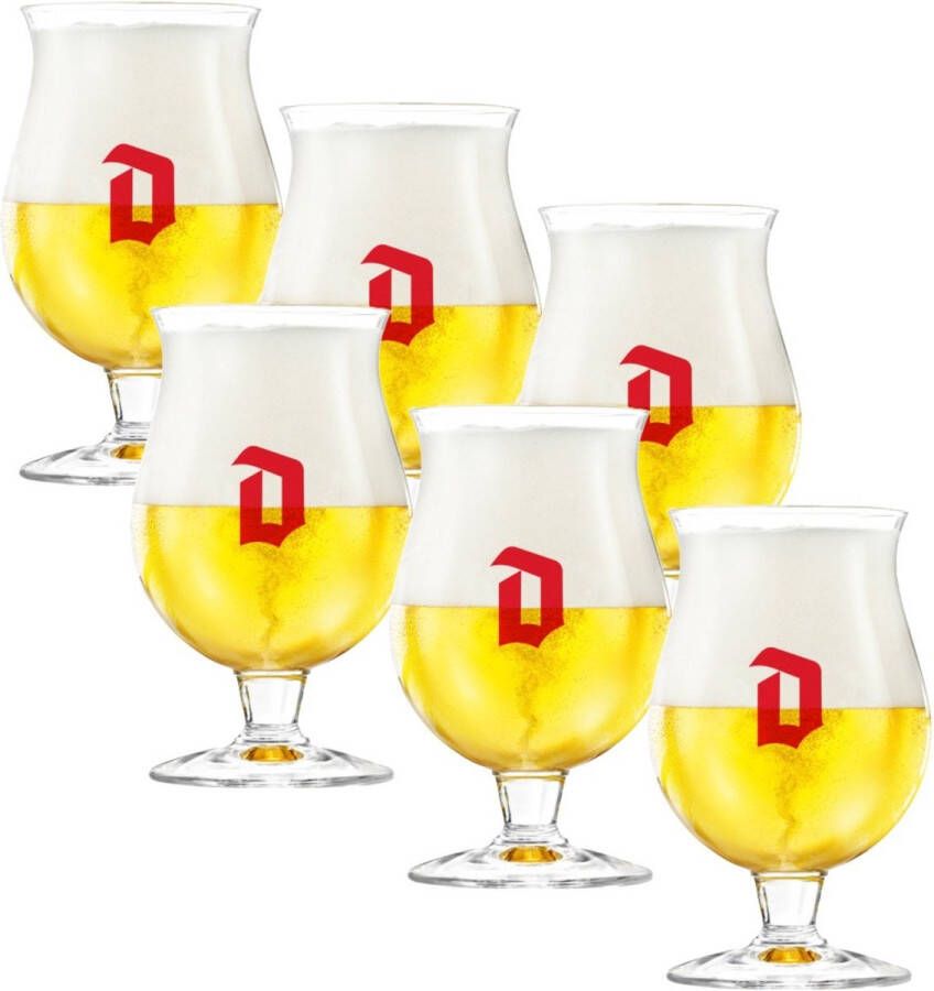 Duvel Bierglazen op Voet 33cl set van 6 stuks Bier Glas 0 33 l Bolle Vorm 330 ml