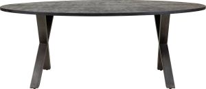 Duverger Black Omerta Eetkamertafel ovaal 200cm massief acacia gun metaal