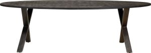 Duverger Black Omerta Eetkamertafel ovaal 240cm massief acacia gun metaal