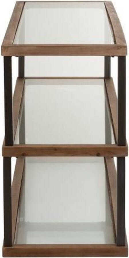 Duverger ® Honeycomb sidetable glas blad houten rand metalen frame
