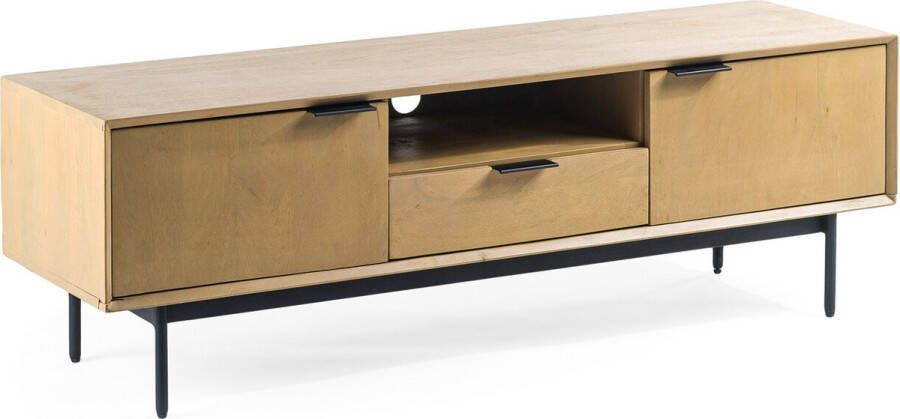 Duverger Nordic -Tv-meubel L140cm mango naturel 2 deuren 1 nis 1 lade