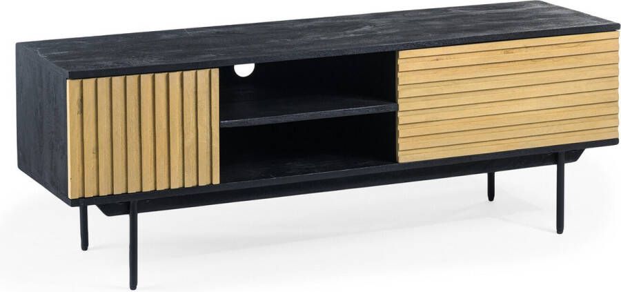 Duverger Piano -Tv-meubel L140cm mango zwart naturel
