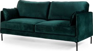 Duverger Piping Sofa 3 zit bank groen fancy velvet stalen pootjes zwart