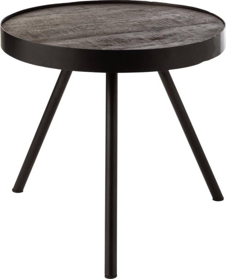 Duverger ® Ruf Industry Salontafel rond dia 46cm mango hout antraciet metalen ring