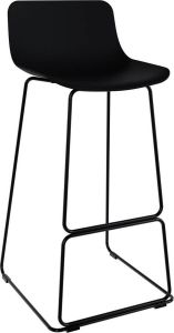 Duverger Stool Barstoelen set van 4 zithoogte 65cm polypropyleen zwart stalen poten