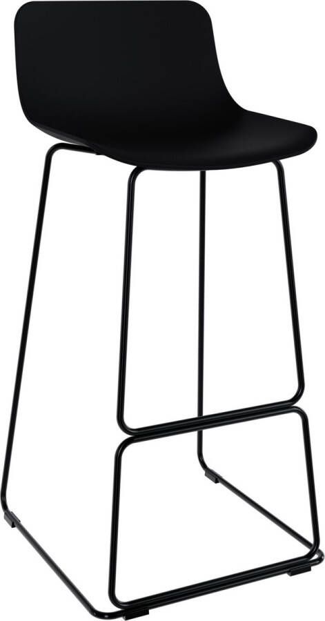 Duverger Stool Barstoelen set van 4 zithoogte 72cm polypropyleen zwart stalen poten