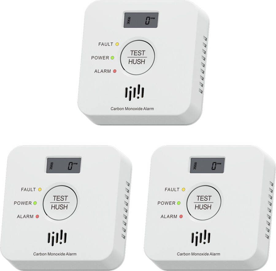DVM International B.V. DVM-CDA30-3: Set van 3x Koolmonoxidemelder DVM-CDA30