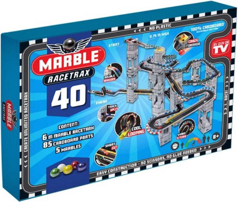 DW4Trading Marble Racetrax 40 Racebaan Knikkerbaan Set 40 Sheets 6 Meter